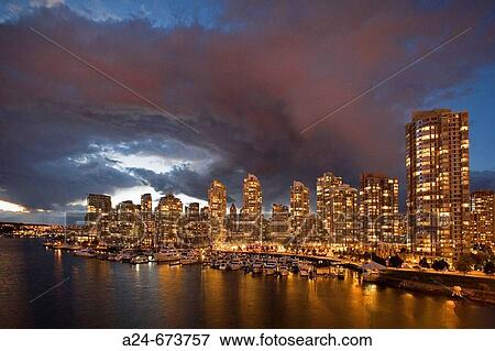 Stock Photo - Nov. 2007. Canada. British Columbia. Vancouver City. False Creek and Downtown Vancouver. Fotosearch