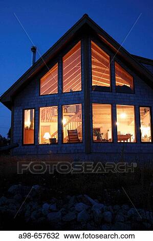 Nova Scotia Canada, illuminated wooden summerhouse at dawn View Large Photo Image Stock Image - Nova Scotia Canada, illuminated wooden summerhouse at dawn. Fotosearch