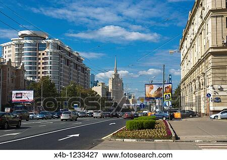Novinsky boulevard street central Moscow Russia Europe View Large Photo Image Stock Photo - Novinsky boulevard street central Moscow Russia Europe. Fotosearch