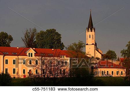 Novo Mesto, Chapter Church of St Nicolas, Gothic, neo-Gothic, Baroque elements, Slovenia View Large Photo Image Stock Image - Novo Mesto, Chapter Church of St Nicolas, Gothic, neo-Gothic, Baroque elements, Slovenia. Fotosearch