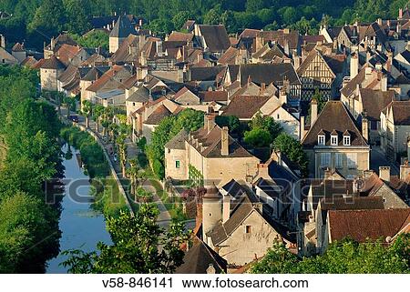 Stock Image - Noyers-sur-Serein, Yonne, France. Fotosearch
