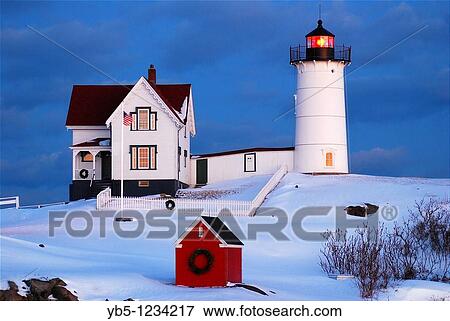 Nubble Light, York Maine View Large Photo Image Stock Photo - Nubble Light, York Maine. Fotosearch