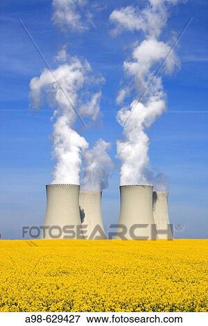 Nuclear power station and rape field. Temelin. District of Budweis. South Bohemia, Czech Republic View Large Photo Image Stock Photo - Nuclear power station and rape field. Temelin. District of Budweis. South Bohemia, Czech Republic. Fotosearch