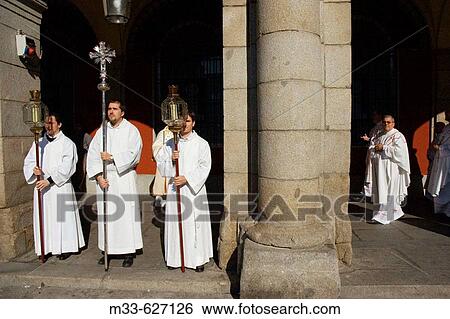 Stock Photograph - ? Nuestra Seora de la Almudena? local festival. Main Square. Madrid. Spain. Fotosearch