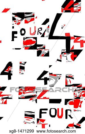 Stock Photo - number four, four abstract. Fotosearch