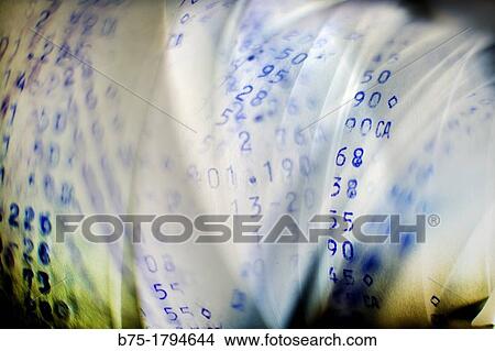 Picture - numbers and amounts in calculating machine ticket,. Fotosearch