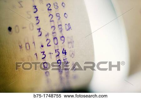 numbers and amounts in calculating machine ticket, View Large Photo Image Stock Photography - numbers and amounts in calculating machine ticket,. Fotosearch