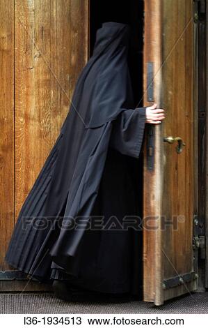 Nun from the womans cloister in the orthodox sanctuary at Grabarka, Poland. View Large Photo Image Stock Image - Nun from the womans cloister in the orthodox sanctuary at Grabarka, Poland.. Fotosearch