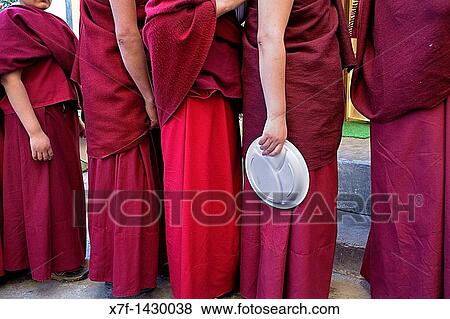 Nuns Lunch Geden Choeling Nunnery, McLeod Ganj, Dharamsala, Himachal Pradesh state, India, Asia View Large Photo Image Stock Photo - Nuns Lunch Geden Choeling Nunnery, McLeod Ganj, Dharamsala, Himachal Pradesh state, India, Asia. Fotosearch