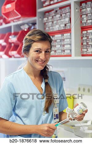 nurse preparing medication, nursing control, plant hospitalization, Hospital Donostia, San Sebastian, Gipuzkoa, Basque Country, Spain View Large Photo Image Stock Photo - nurse preparing medication, nursing control, plant hospitalization, Hospital Donostia, San Sebastian, Gipuzkoa, Basque Country, Spain. Fotosearch