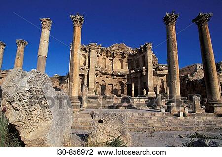 Nymphaeum, archaeological site of Jerash, Jordan View Large Photo Image Stock Image - Nymphaeum, archaeological site of Jerash, Jordan. Fotosearch