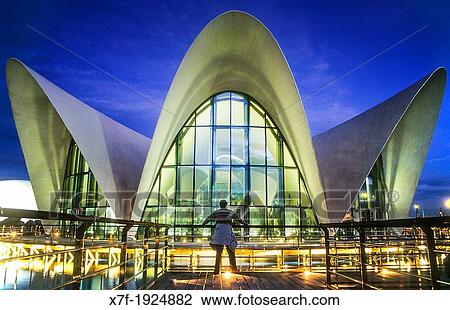 Oceanografic by F? lix Candela, in City of Arts and Sciences by S Calatrava Valencia Spain View Large Photo Image Stock Image - Oceanografic by F? lix Candela, in City of Arts and Sciences by S Calatrava Valencia Spain. Fotosearch