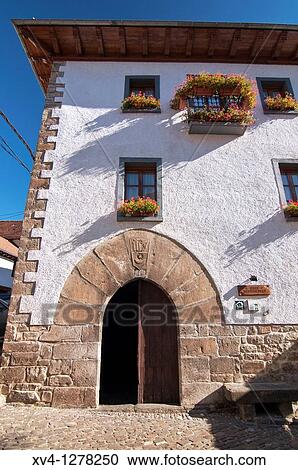 Ochagabia traditional architecture Rural house facades of the Village Salazar Valley Navarre, Spain Europe View Large Photo Image Stock Image - Ochagabia traditional architecture Rural house facades of the Village Salazar Valley Navarre, Spain Europe. Fotosearch