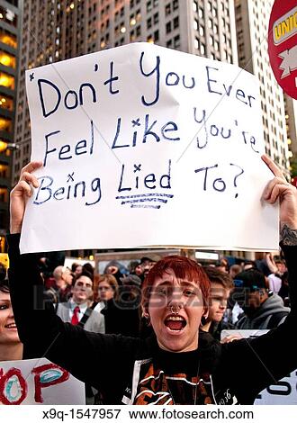 October 05, 2011, Downtown Manhattan, Wall Street financial area vicinity, Occupy Wall Street is an ongoing series of demonstrations in New York City, protesting against social and economic inequality View Large Photo Image Stock Photo - October 05, 2011, Downtown Manhattan, Wall Street financial area vicinity, Occupy Wall Street is an ongoing series of demonstrations in New York City, protesting against social and economic inequality. Fotosearch