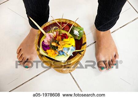 Offering, Ubud, Bali, Indonesia View Large Photo Image Stock Photo - Offering, Ubud, Bali, Indonesia. Fotosearch