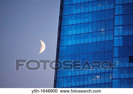 Office building and moon London View Large Photo Image Stock Image - Office building and moon London. Fotosearch