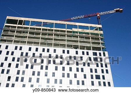 Office building under construction, Barcelona. Catalonia, Spain View Large Photo Image Stock Image - Office building under construction, Barcelona. Catalonia, Spain. Fotosearch