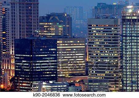 Office buildings at night, Jakarta, Java, Indonesia, Southeast Asia. View Large Photo Image Stock Photograph - Office buildings at night, Jakarta, Java, Indonesia, Southeast Asia.. Fotosearch