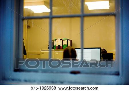 office interior seen from a window View Large Photo Image Stock Photo - office interior seen from a window. Fotosearch