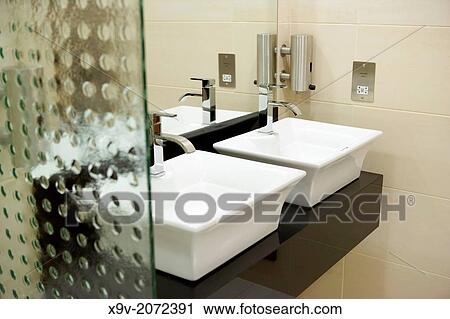 Office interior toilet sink View Large Photo Image Stock Image - Office interior toilet sink. Fotosearch