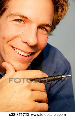 office man with pen View Large Photo Image Stock Image - office man with pen. Fotosearch