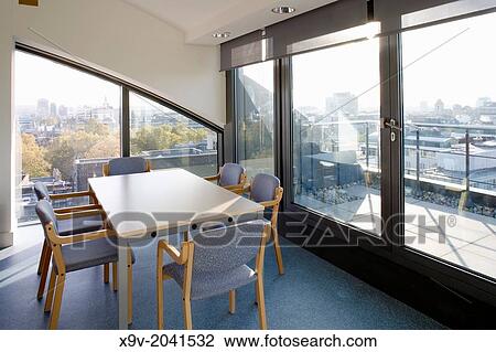 Office meeting room with view of London. View Large Photo Image Stock Image - Office meeting room with view of London.. Fotosearch