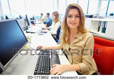 Stock Image - Office worker. Fotosearch