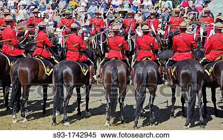 officers in scarlet jackets riding their horses in a routine during their musical ride event View Large Photo Image Stock Photography - officers in scarlet jackets riding their horses in a routine during their musical ride event. Fotosearch