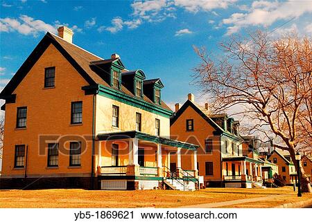 Stock Image - Officers Row, Sandy Hook, NJ. Fotosearch