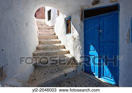 Stock Image - oia Ia Santorini Town- Greek Cyclades islands. Fotosearch
