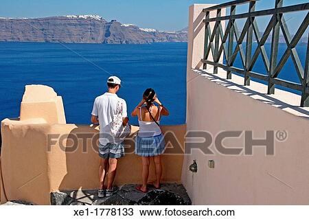 Stock Image - Oia, Santorini, Greece. Fotosearch