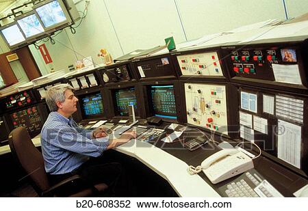 Oil refinery control room View Large Photo Image Stock Image - Oil refinery control room. Fotosearch