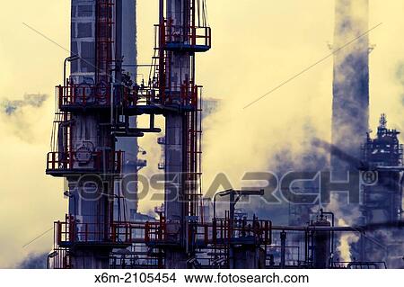 Picture - Oil refinery. Muskiz, Biscay, Basque Country, Spain, Europe. Fotosearch