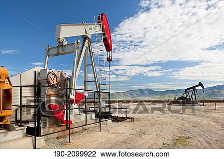 Oil wells w pumps_Kern Co. CA H. View Large Photo Image Stock Image - Oil wells w pumps_Kern Co. CA H.. Fotosearch