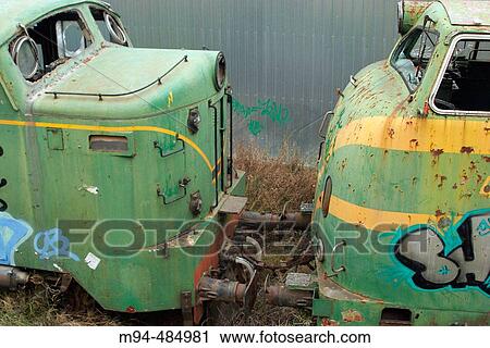 Stock Image - Old abandoned locomotives. Fotosearch