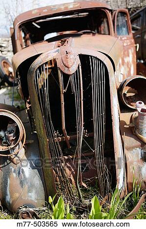 Stock Photography - Old american car, rusty. Gotland Sweden. Fotosearch