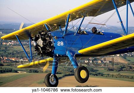 Old american trainer biplane aircraft Boeing PT-17 Kaydet / Stearman model 75 with Continental radial engine - France View Large Photo Image Stock Photograph - Old american trainer biplane aircraft Boeing PT-17 Kaydet / Stearman model 75 with Continental radial engine - France. Fotosearch