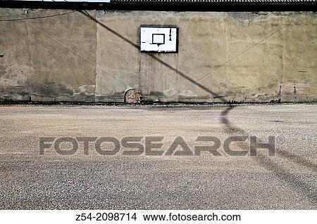 Old basketball playground. View Large Photo Image Picture - Old basketball playground.. Fotosearch