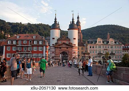 Old Bridge gate and the old town in Heidelberg, Baden-W? rttemberg, germany View Large Photo Image Stock Image - Old Bridge gate and the old town in Heidelberg, Baden-W? rttemberg, germany. Fotosearch