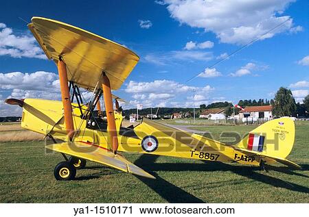 Old British trainer biplane De Havilland DH-82a Tiger Moth View Large Photo Image Stock Image - Old British trainer biplane De Havilland DH-82a Tiger Moth. Fotosearch