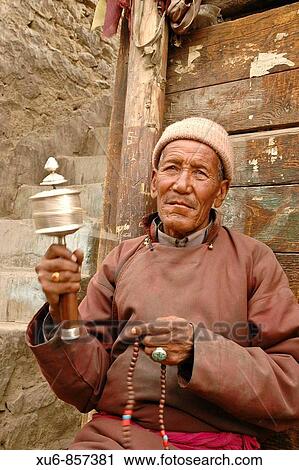 Old buddhist man Leh, Ladakh, India View Large Photo Image Stock Image - Old buddhist man Leh, Ladakh, India. Fotosearch