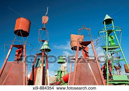 Old buoys, Bonanza port, town of Sanlucar de Barrameda, province of Cadiz, Andalusia, Spain. View Large Photo Image Picture - Old buoys, Bonanza port, town of Sanlucar de Barrameda, province of Cadiz, Andalusia, Spain.. Fotosearch