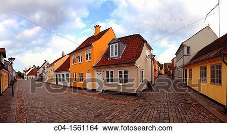 Picture - Old city, Odense, Funen island, Denmark. Fotosearch