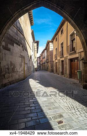 Stock Photo - Old city streets of Tudela, Navarre, Spain.. Fotosearch