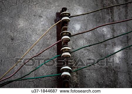 Old electric wiring at Jiexi old village, China. View Large Photo Image Stock Photo - Old electric wiring at Jiexi old village, China.. Fotosearch