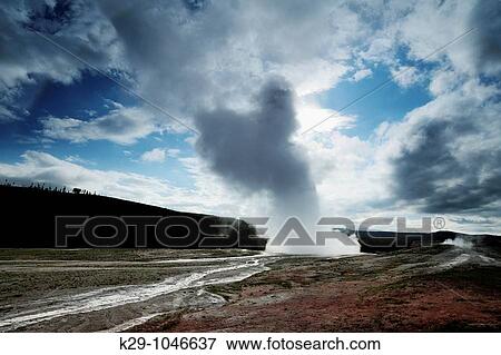 Old Faithful- morning eruption View Large Photo Image Stock Photo - Old Faithful- morning eruption. Fotosearch