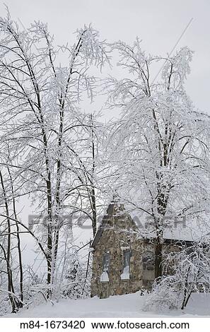 Old Fieldstone constructed Tibitts Hill School House through Snow covered Trees in Winter, Eastern Townships, Quebec View Large Photo Image Stock Image - Old Fieldstone constructed Tibitts Hill School House through Snow covered Trees in Winter, Eastern Townships, Quebec. Fotosearch