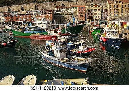 Old fishing harbour, San Sebastian, Guipuzcoa, Basque Country, Spain View Large Photo Image Stock Image - Old fishing harbour, San Sebastian, Guipuzcoa, Basque Country, Spain. Fotosearch