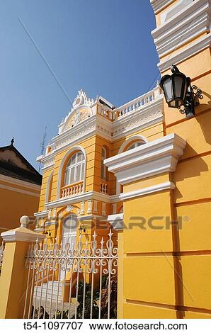 Old, French Colonial House in Battambang View Large Photo Image Stock Photo - Old, French Colonial House in Battambang. Fotosearch