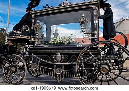 Stock Photo - old hearse, hearses Museum, Barcelona, Catalonia, Spain.. Fotosearch